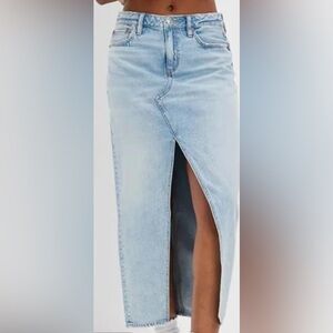 American Eagle Low Rise Maxi Denim Skirt
